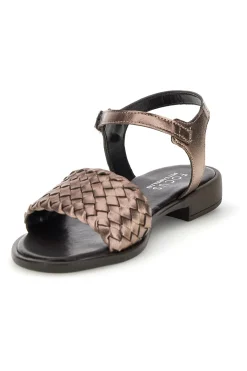 Sandali marrone con fascia intrecciata pelle 222230-PITTARELLO FOCUS
