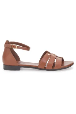 Sandali Marroni Bassi in Vera Pelle 225485-PITTARELLO LOOK New