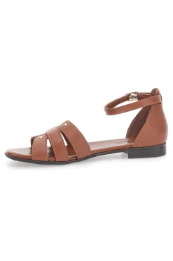 Sandali Marroni Bassi in Vera Pelle 225485-PITTARELLO LOOK New