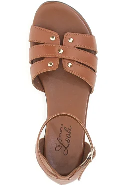 Sandali Marroni Bassi in Vera Pelle 225485-PITTARELLO LOOK New