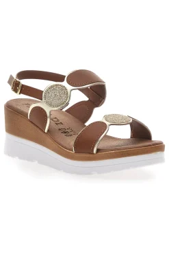 Sandali Marroni con Brillantini e Platform 11075035-PLOCADI