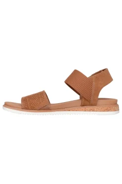 Sandali marroni con cinturino in velcro e fascia traforata Desert kiss low-SKECHERS Discount