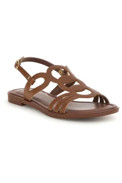 Sandali marroni con fasce intrecciate e cinturino TIMA644-PITTARELLO SUN Hot