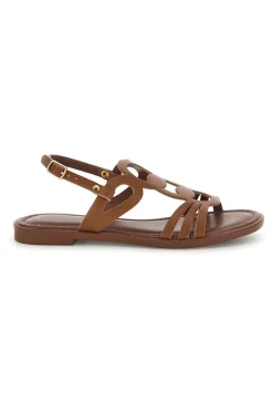 Sandali marroni con fasce intrecciate e cinturino TIMA644-PITTARELLO SUN Hot