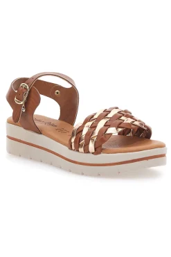 Sandali Marroni con Platform e Tomaia Intrecciata 4-PRIMA RIGA Outlet