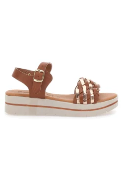 Sandali Marroni con Platform e Tomaia Intrecciata 4-PRIMA RIGA Outlet