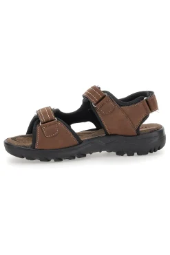 Sandali Marroni Con Strappi in Velcro 1015-CANGURO Hot