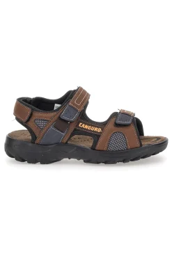 Sandali Marroni Con Strappi in Velcro 1015-CANGURO Hot