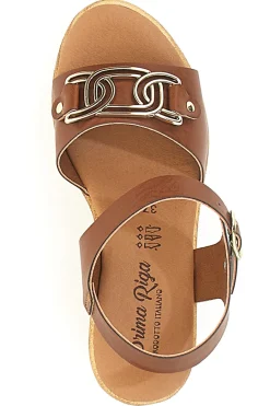 Sandali Marroni con Tacco A Blocco Alto 9-PRIMA RIGA Discount