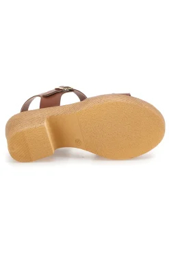Sandali Marroni con Tacco A Blocco Alto 9-PRIMA RIGA Discount