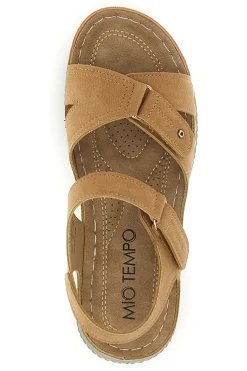 Sandali Marroni con Zeppa e Doppio Cinturino KLQ24824-MIO TEMPO Sale