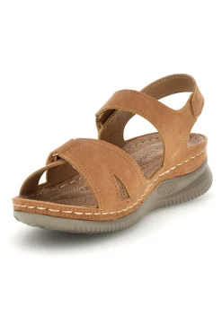 Sandali Marroni con Zeppa e Doppio Cinturino KLQ24824-MIO TEMPO Sale
