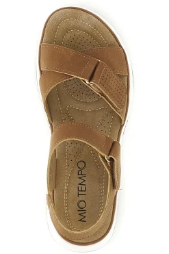Sandali marroni con zeppa e fasce incrociate T18711-MIO TEMPO Outlet