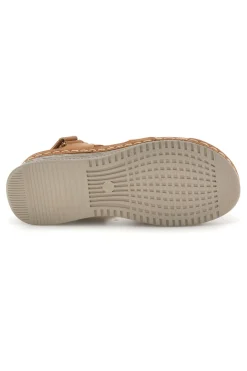 Sandali marroni con zeppa e fasce incrociate Q17751-MIO TEMPO Sale