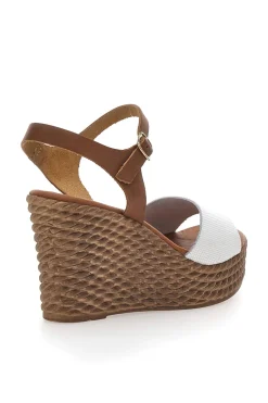Sandali Marroni con Zeppa in Vera Pelle 5621504-PITTARELLO Sale