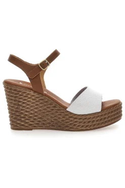Sandali Marroni con Zeppa in Vera Pelle 5621504-PITTARELLO Sale