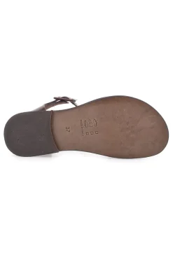 Sandali marroni in vera pelle Made in Italy con fascia larga 1734-PITTARELLO SUN Discount