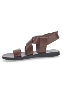 Sandali marroni in vera pelle intrecciati Made in Italy 4412-PITTARELLO SUN Discount