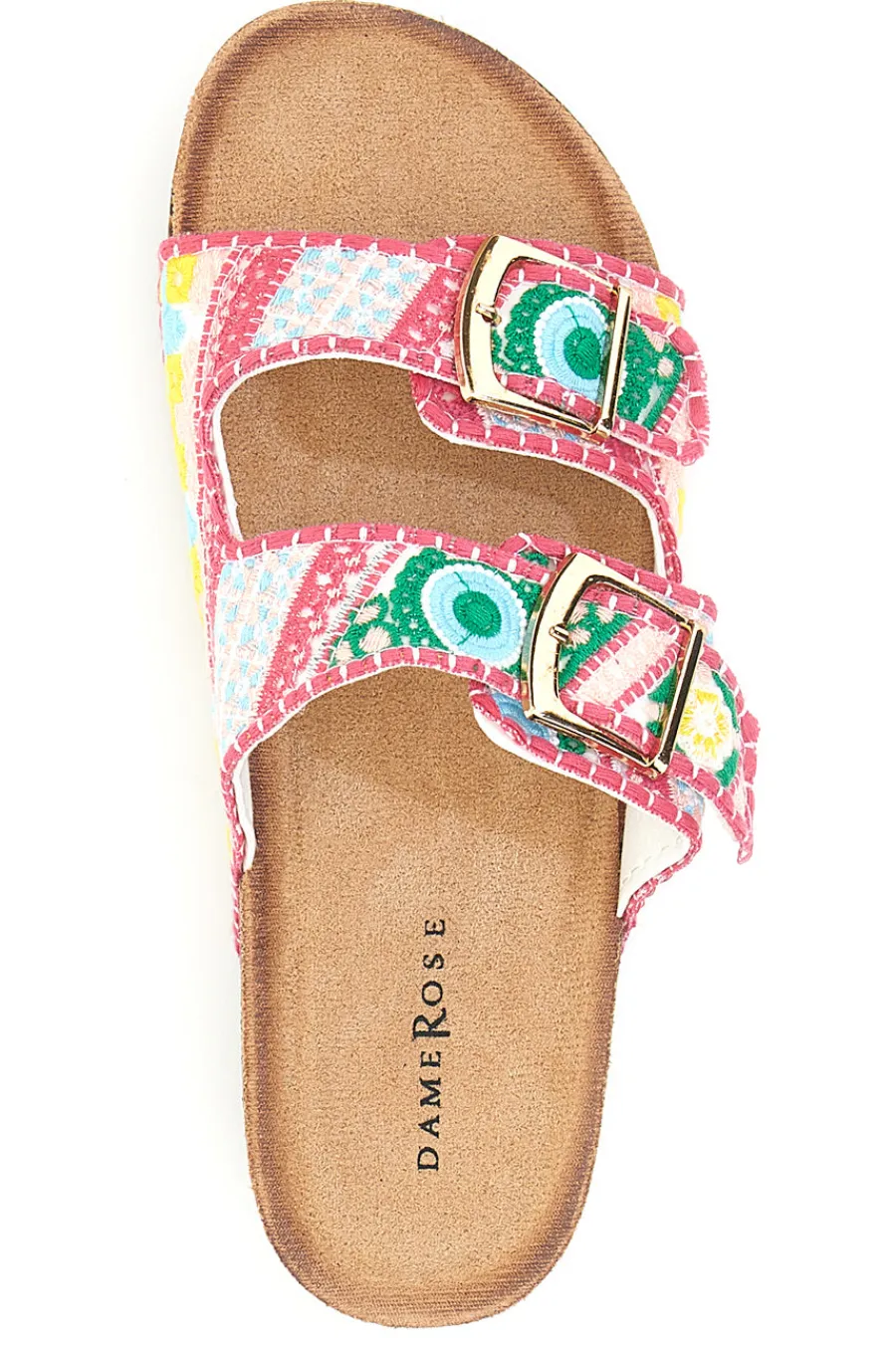 Sandali multicolor con fantasia geometrica e doppia fibbia APY65-DAME ROSE Clearance