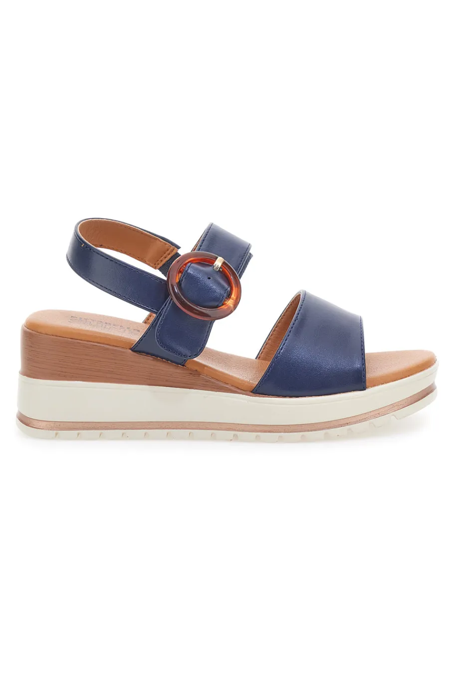 Sandali Navy con Zeppa Bianca a Contrasto BR1962-PITTARELLO SUN Discount