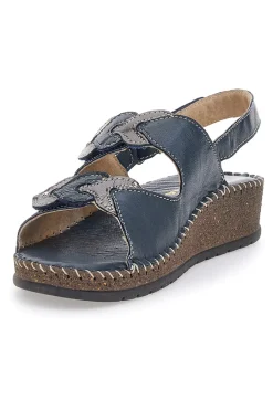 Sandali Navy Sling-back Con Strappo In Velcro 42063-PITTARELLO New