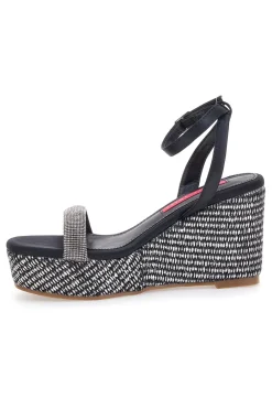 Sandali Nere Con Cinturino e Zeppa 10 cm 1402-BETTYFLOWERS Online