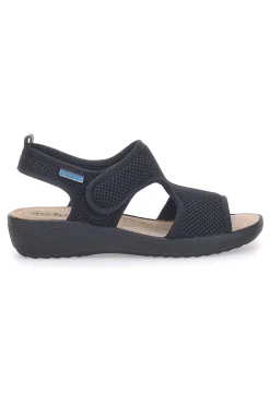 Sandali neri con apertura laterale da donna 55B85F-FLY FLOT Hot