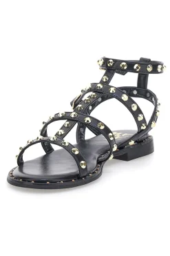 Sandali neri con borchie e cinturino alla caviglia Me & Me 1663-ME u0026 ME Best