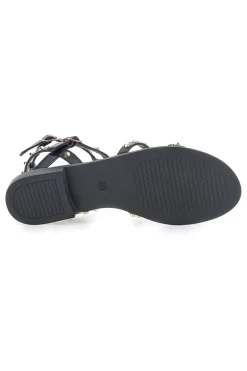 Sandali neri con borchie e cinturino alla caviglia Me & Me 1663-ME u0026 ME Best