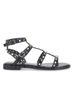 Sandali neri con borchie e cinturino alla caviglia Me & Me 1663-ME u0026 ME Best