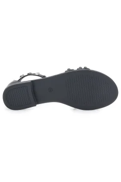 Sandali neri con borchie e doppio cinturino Me & Me 1662-ME u0026 ME Best