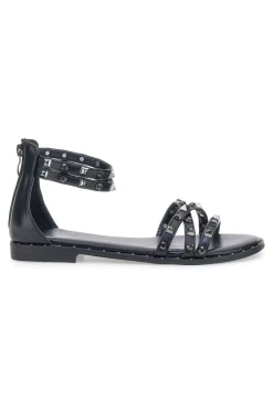 Sandali neri con borchie e doppio cinturino Me & Me 1662-ME u0026 ME Best