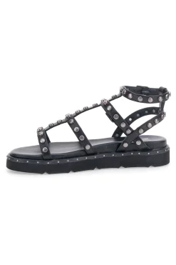 Sandali neri con borchie e fondo alto Me & Me 1671-ME u0026 ME Hot