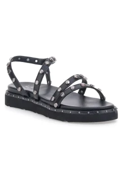 Sandali neri con borchie piatte Me & Me 1670-ME u0026 ME