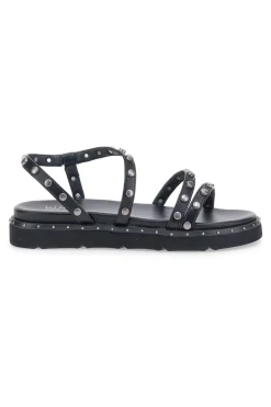 Sandali neri con borchie piatte Me & Me 1670-ME u0026 ME