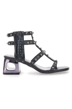 Sandali Neri Con Borchie 206-THE FIRST Outlet