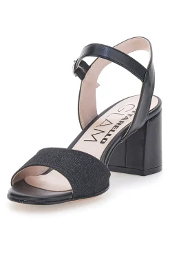 Sandali Neri Con Brillantini e Cinturino Alla Caviglia 4214-PITTARELLO GLAM Hot