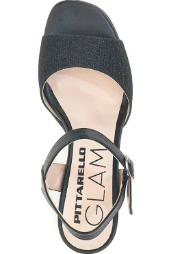 Sandali Neri Con Brillantini e Cinturino Alla Caviglia 4214-PITTARELLO GLAM Hot