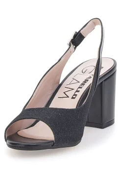 Sandali Neri Con Brillantini e Cinturino Sling-back 916-PITTARELLO GLAM Hot