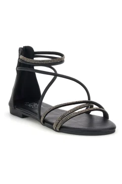 Sandali neri con cavigliera e dettagli luminosi PRE5432-MON DIEU Hot