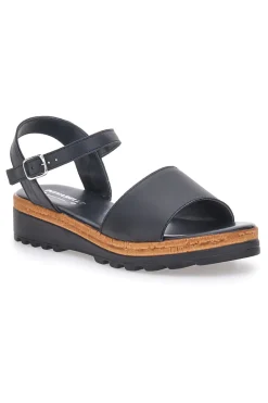 Sandali Neri con Cinturino e Tomaia in Pelle Made in Italy 3185070811-PITTARELLO
