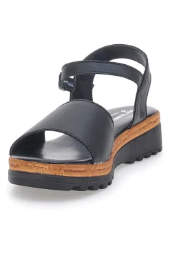 Sandali Neri con Cinturino e Tomaia in Pelle Made in Italy 3185070811-PITTARELLO