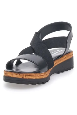 Sandali Neri con Elastici Frontali e Tomaia in Pelle 310570811-PITTARELLO Clearance