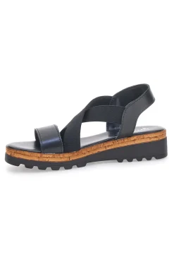Sandali Neri con Elastici Frontali e Tomaia in Pelle 310570811-PITTARELLO Clearance