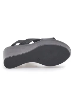 Sandali Neri con Elastico Posteriore e Plateau 3094/J1054-MIO TEMPO New