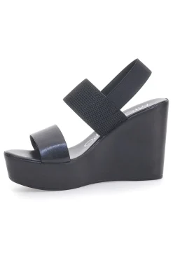 Sandali Neri con Elastico Posteriore e Plateau 3094/J1054-MIO TEMPO New
