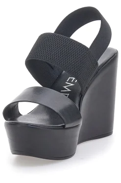 Sandali Neri con Elastico Posteriore e Plateau 3094/J1054-MIO TEMPO New