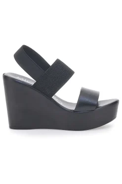 Sandali Neri con Elastico Posteriore e Plateau 3094/J1054-MIO TEMPO New