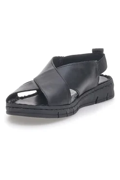 Sandali Neri con Elastico Posteriore e Tomaia in Pelle 3324229-PITTARELLO FOCUS