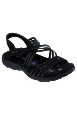 Sandali neri con fasce elastiche REGGAE SLIM SUNNYSIDE 2.0-SKECHERS Outlet
